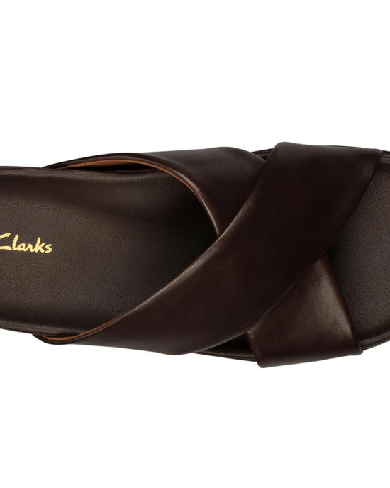 Clarks Slipper, Dark Brown Leather Sandals Shoes