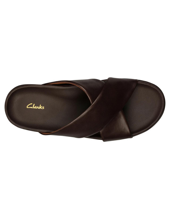 Clarks Slipper, Dark Brown Leather Sandals Shoes