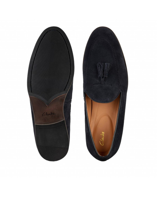 Clarks Shoes, Citistrideslip Navy Suede Shoes For Men's