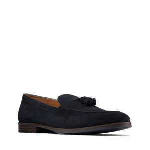 Clarks Shoes, Citistrideslip Navy Suede Shoes For Men's