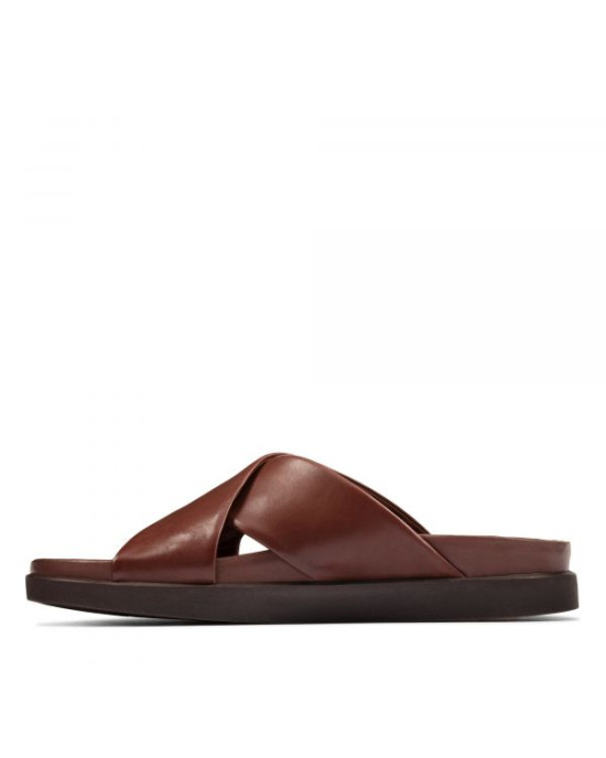 Clarks Slipper, Brown Leather British Tan Lea Slipper