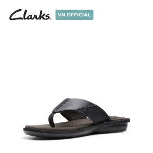 Clarks Slipper, Black Leather Flip-Flops Sandals Shoes