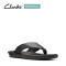 Clarks Slipper, Black Leather Flip-Flops Sandals Shoes