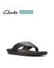 Clarks Slipper, Black Leather Flip-Flops Sandals Shoes