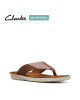 Clarks Slipper, Brown Leather Flip-Flops Sandals Shoes