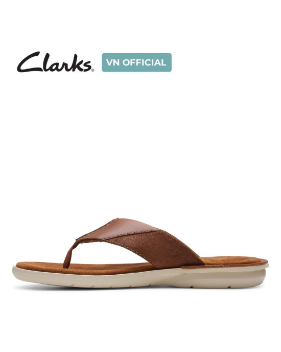 Clarks Slipper, Brown Leather Flip-Flops Sandals Shoes