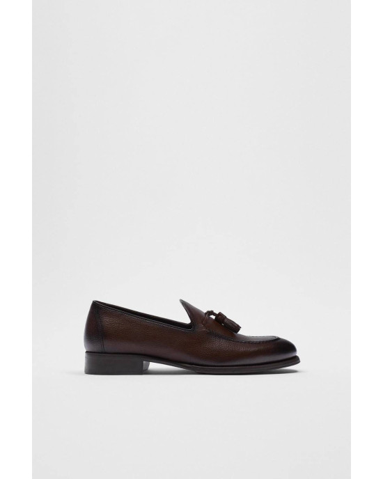 ZARA Shoes, Brown Leather Loafers 