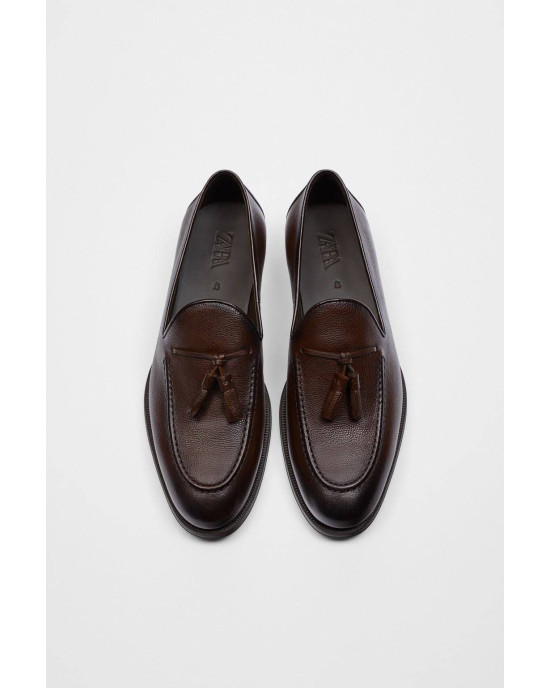 ZARA Shoes, Brown Leather Loafers 