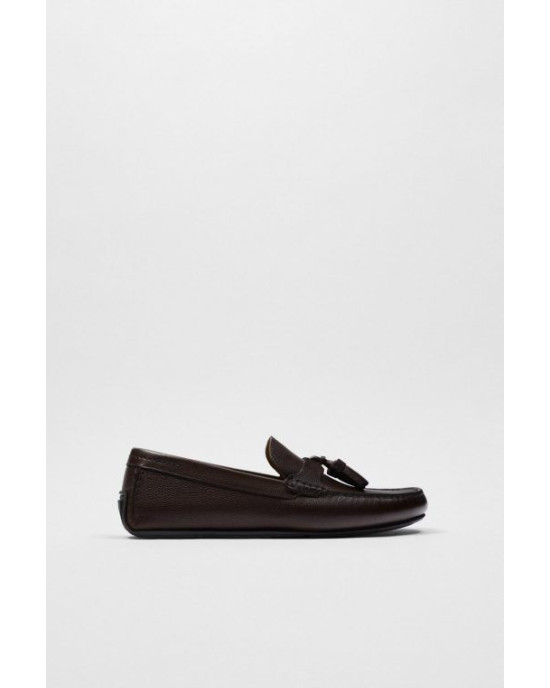 ZARA Shoes, Brown Leather Loafers 