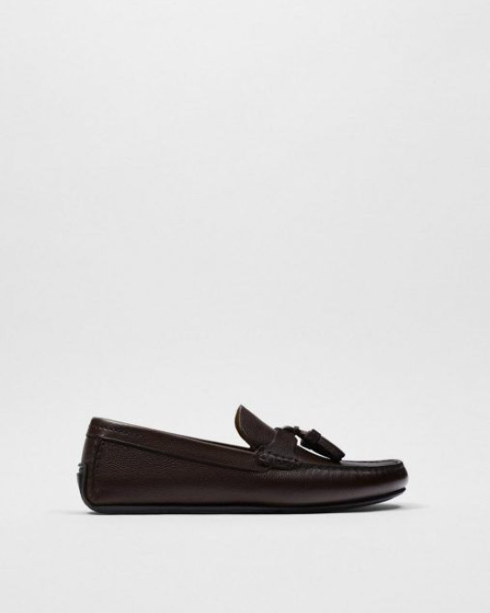 ZARA Shoes, Brown Leather Loafers 