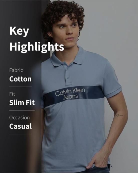 Calvin Klein Jeans T-Shirt, Polo Collar Slim Fit T-shirt