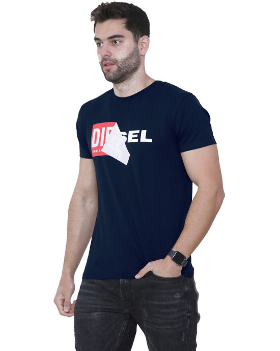 DIESEL T-Shirt, Men's Double Logo Short Sleeve 