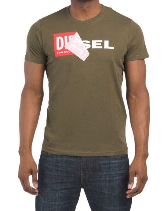 DIESEL T-Shirt, Men's Double Logo Short Sleeve 