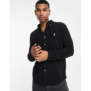 Polo Ralph Lauren Shirt, icon logo button down pique shirt in black