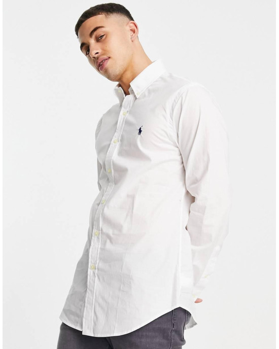 Polo Ralph Lauren Shirt, icon logo button down pique shirt in White