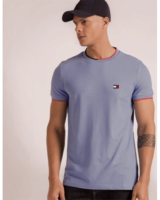 Tommy Jeans T-Shirt, Tipped Pique Slim Fit T-Shirt For Men's