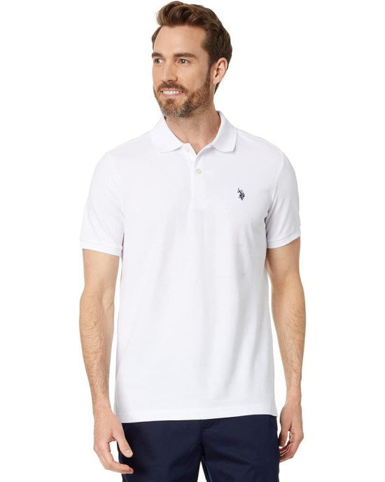 U.S. Polo Assn T-Shirt, Polo Neck White T-Shirt For Men's