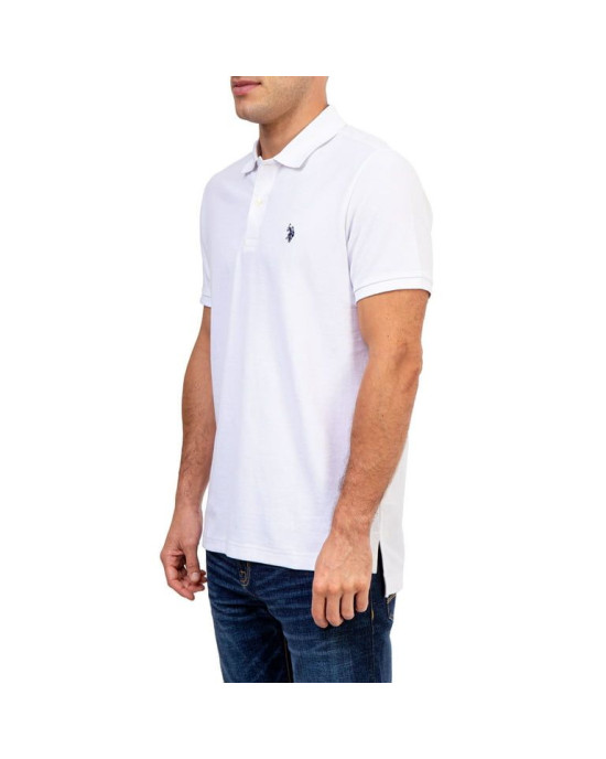 U.S. Polo Assn T-Shirt, Polo Neck White T-Shirt For Men's