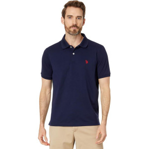U.S. Polo Assn T-Shirt, Polo Neck Navy T-Shirt For Men's