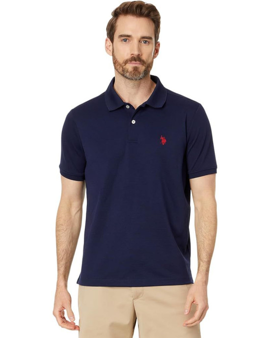 U.S. Polo Assn T-Shirt, Polo Neck Navy T-Shirt For Men's