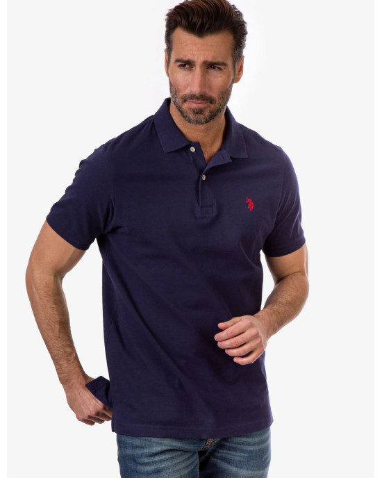 U.S. Polo Assn T-Shirt, Polo Neck Navy T-Shirt For Men's