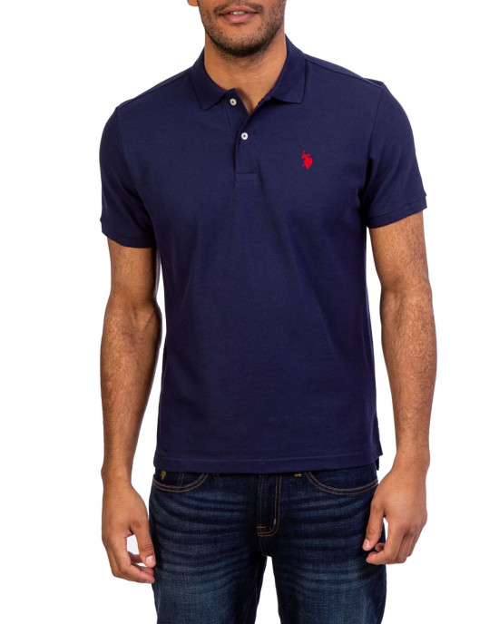 U.S. Polo Assn T-Shirt, Polo Neck Navy T-Shirt For Men's