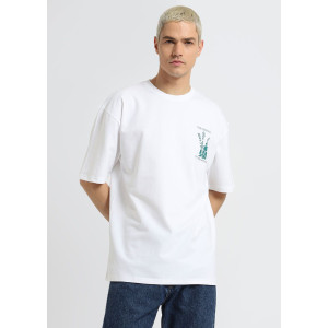 Zara T-Shirt, Round Neck White Oversized T-shirt