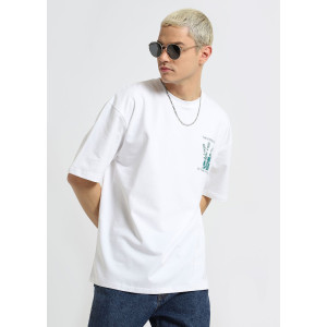 Zara T-Shirt, Round Neck White Oversized T-shirt