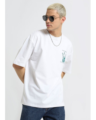 Zara T-Shirt, Round Neck White Oversized T-shirt
