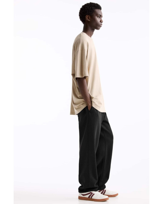 PULL&BEAR Sweatpants, Black Straight-leg joggers For Men's