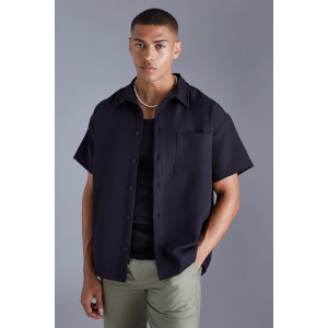 PULL&BEAR Shirt, Cotton Short Sleeve Boxy Shirt For Men's