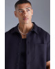 PULL&BEAR Shirt, Cotton Short Sleeve Boxy Shirt For Men's