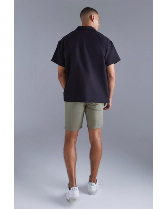 PULL&BEAR Shirt, Cotton Short Sleeve Boxy Shirt For Men's