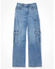 American Eagle Cargo, Curvy Super High-Waisted Baggy Wide-Leg Cargo Jeans