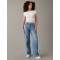 American Eagle Cargo, Curvy Super High-Waisted Baggy Wide-Leg Cargo Jeans