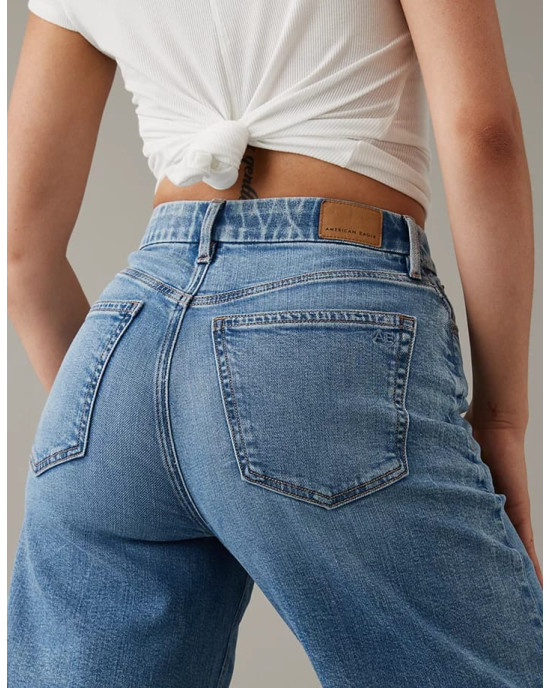 American Eagle Cargo, Curvy Super High-Waisted Baggy Wide-Leg Cargo Jeans