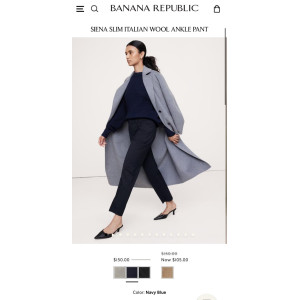 Banana Republic Pants, SIENA SLIM ITALIAN WOOL ANKLE PANT For Women's
