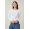 COTTON ON Top, Organic Rib Crew Long Sleeve Top For Women's