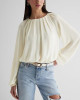 Express Top, Gathered Neck Balloon Sleeve Top For Women's