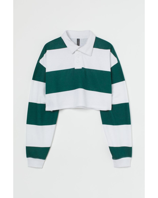 H&M Shirt, Cropped Rugby  Women Shirt