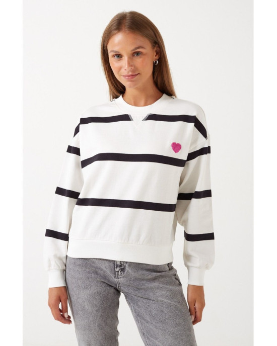 ONLY sweatshirt , Oversized  striped sweatshirt For Women's