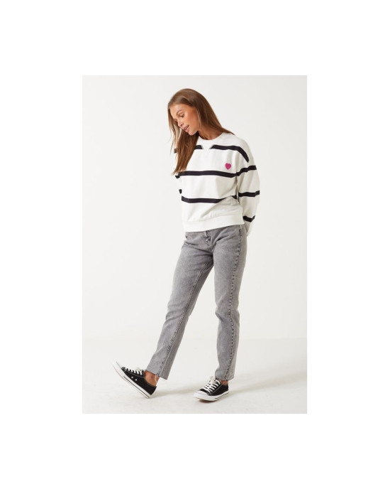 ONLY sweatshirt , Oversized  striped sweatshirt For Women's