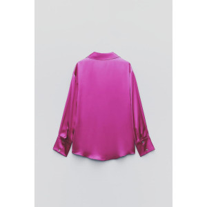 ZARA Shirt, Pink Satin Shirt For Women's