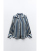 ZARA Shirt, Long Sleeve striped Satin Shirt