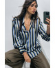 ZARA Shirt, Long Sleeve striped Satin Shirt