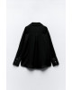 ZARA Shirt, Long Sleeve Black Satin Shirt