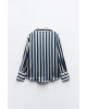 ZARA Shirt, Long Sleeve striped Satin Shirt