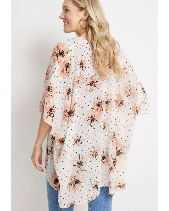 maurices Kimono, Floral Dot Textured Kimono For Women's