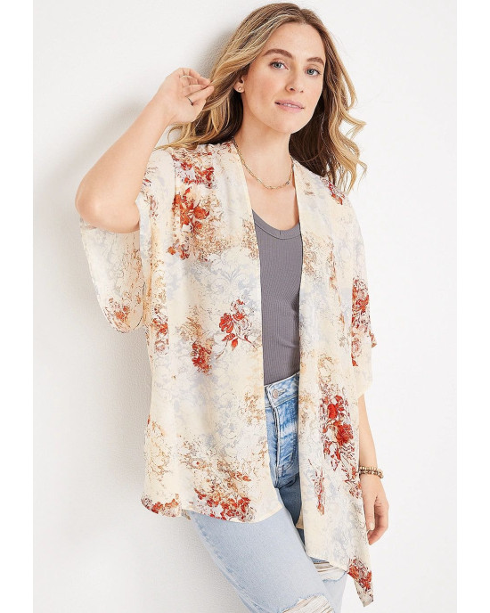 maurices Kimono, Floral Patchwork Kimono For Women's