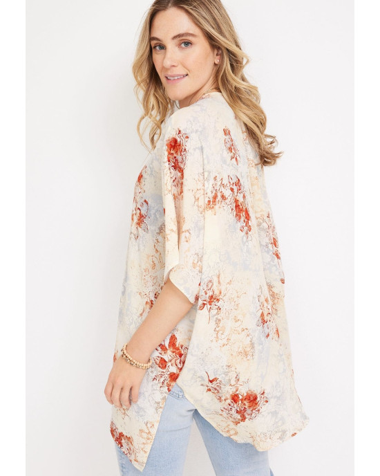 maurices Kimono, Floral Patchwork Kimono For Women's